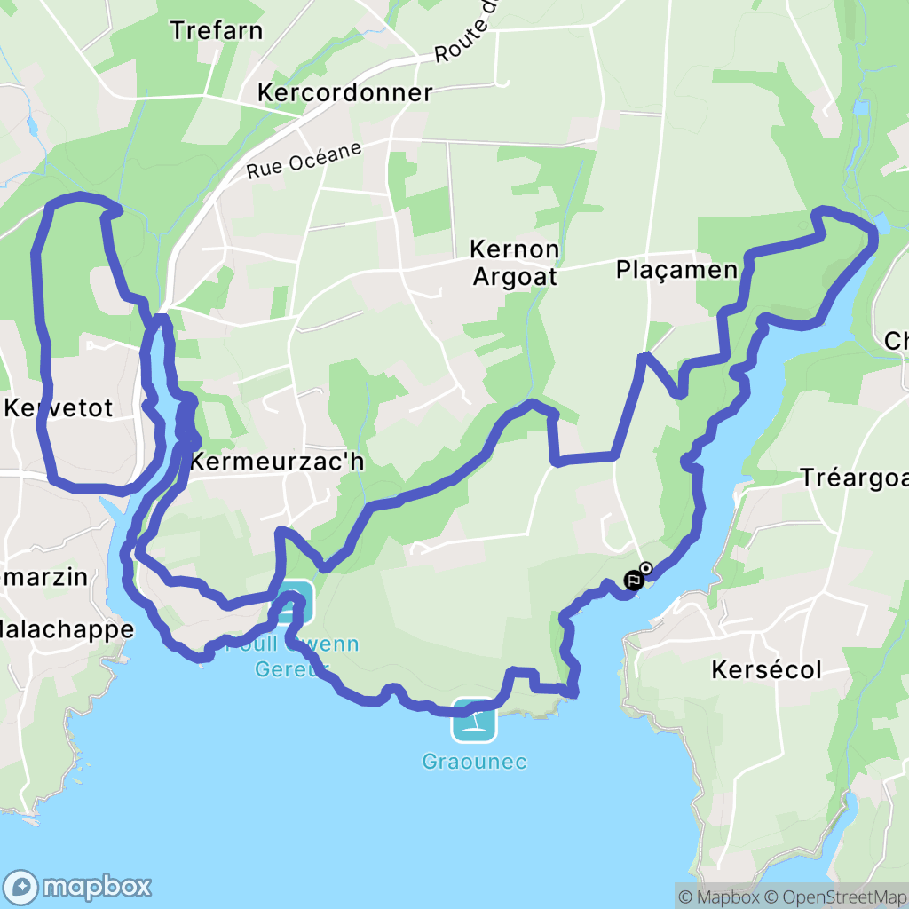 Moëlan-sur-Mer : carte du parcours de randonnée - France