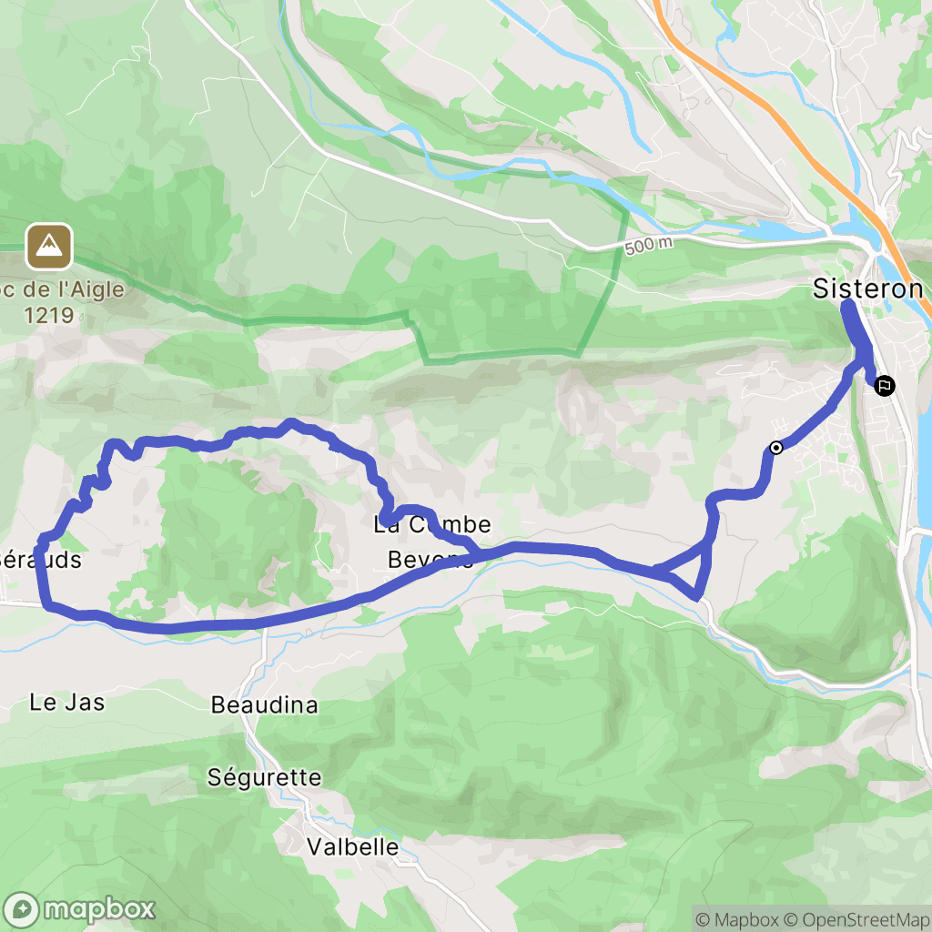 Sisteron : carte du parcours de randonnée - France