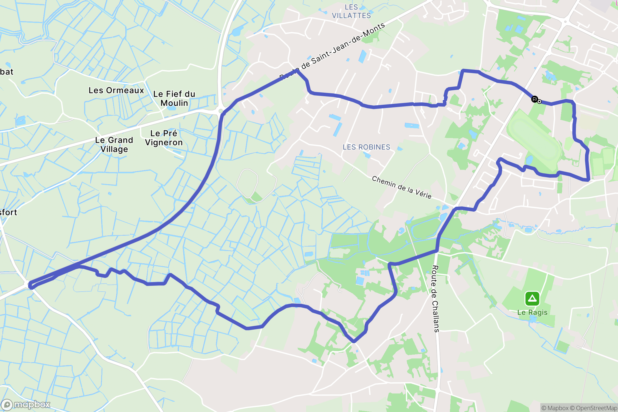Challans : carte du parcours de randonnée - France