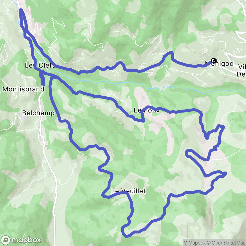 Manigod : carte du parcours de randonnée - France