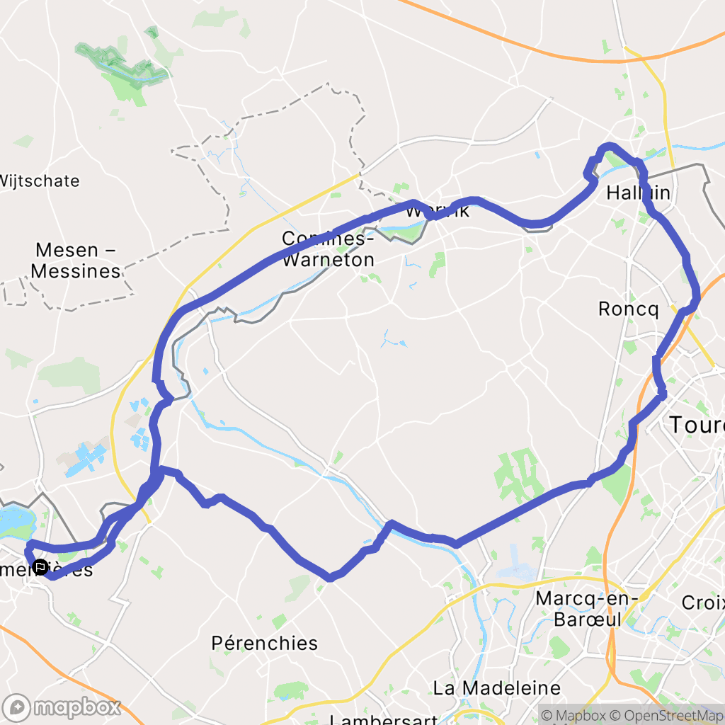 Armentières : carte du parcours de randonnée - France