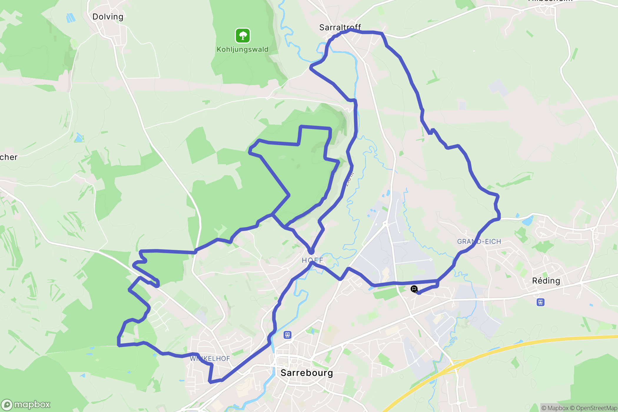 Sarrebourg : carte du parcours de randonnée - France
