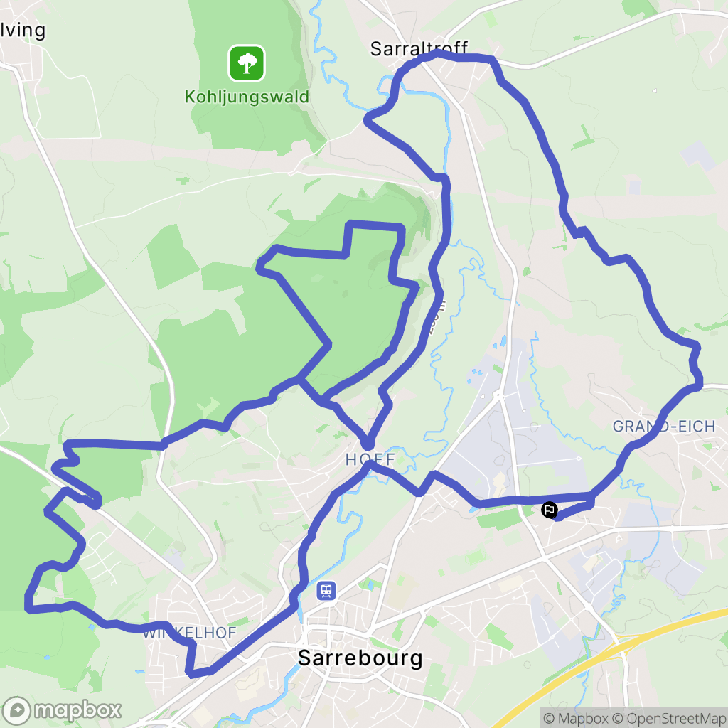 Sarrebourg : carte du parcours de randonnée - France