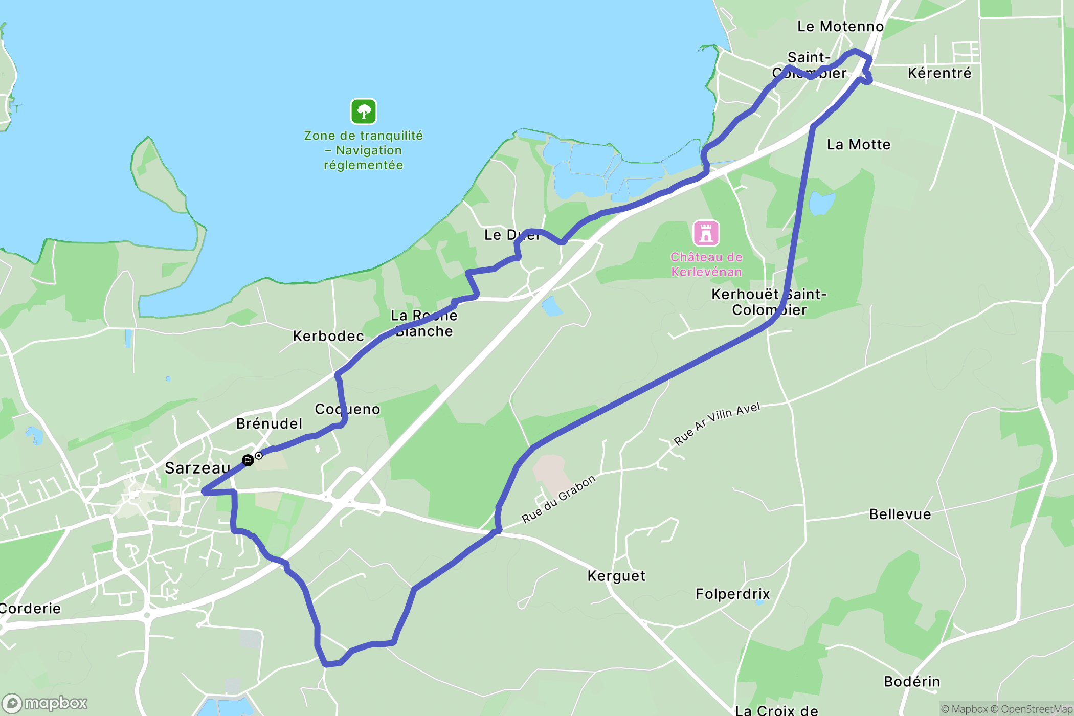 Sarzeau : carte du parcours de randonnée - France