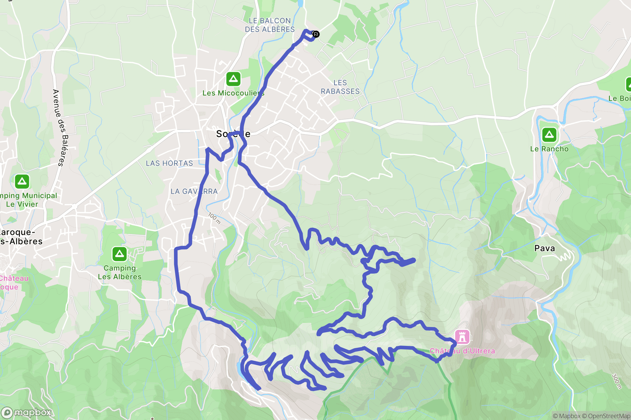 Sorède : carte du parcours de randonnée - France