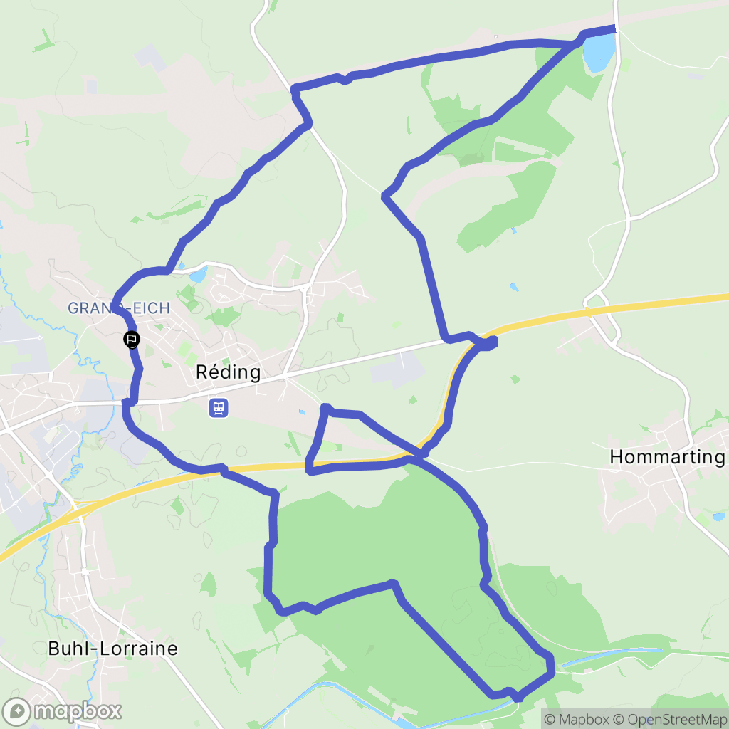 Réding : carte du parcours de randonnée - France