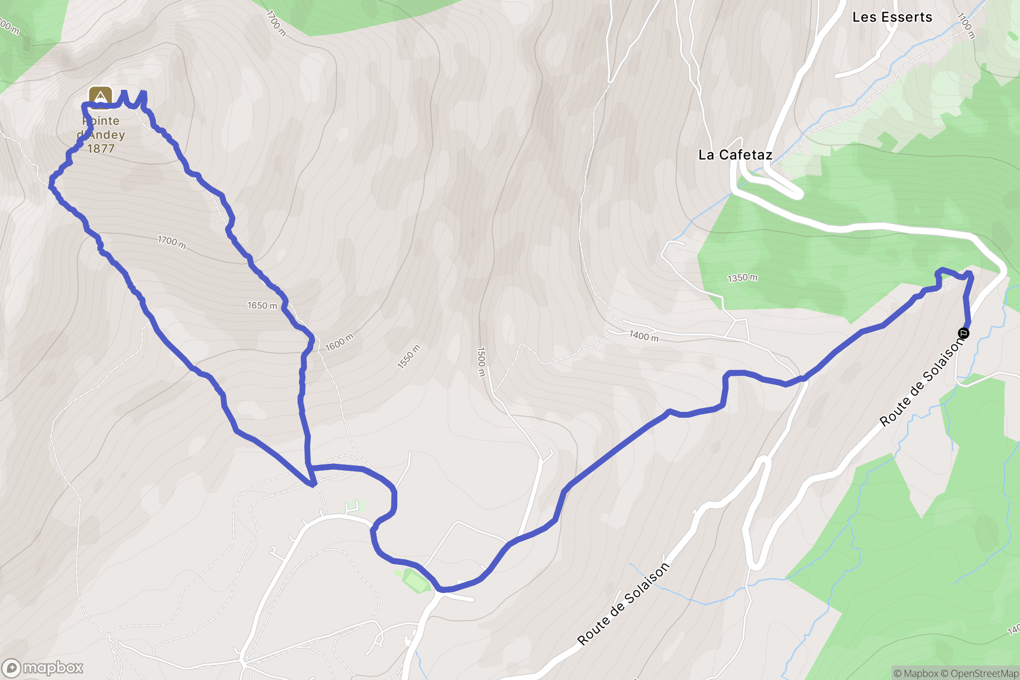 Brizon : carte du parcours de randonnée - France