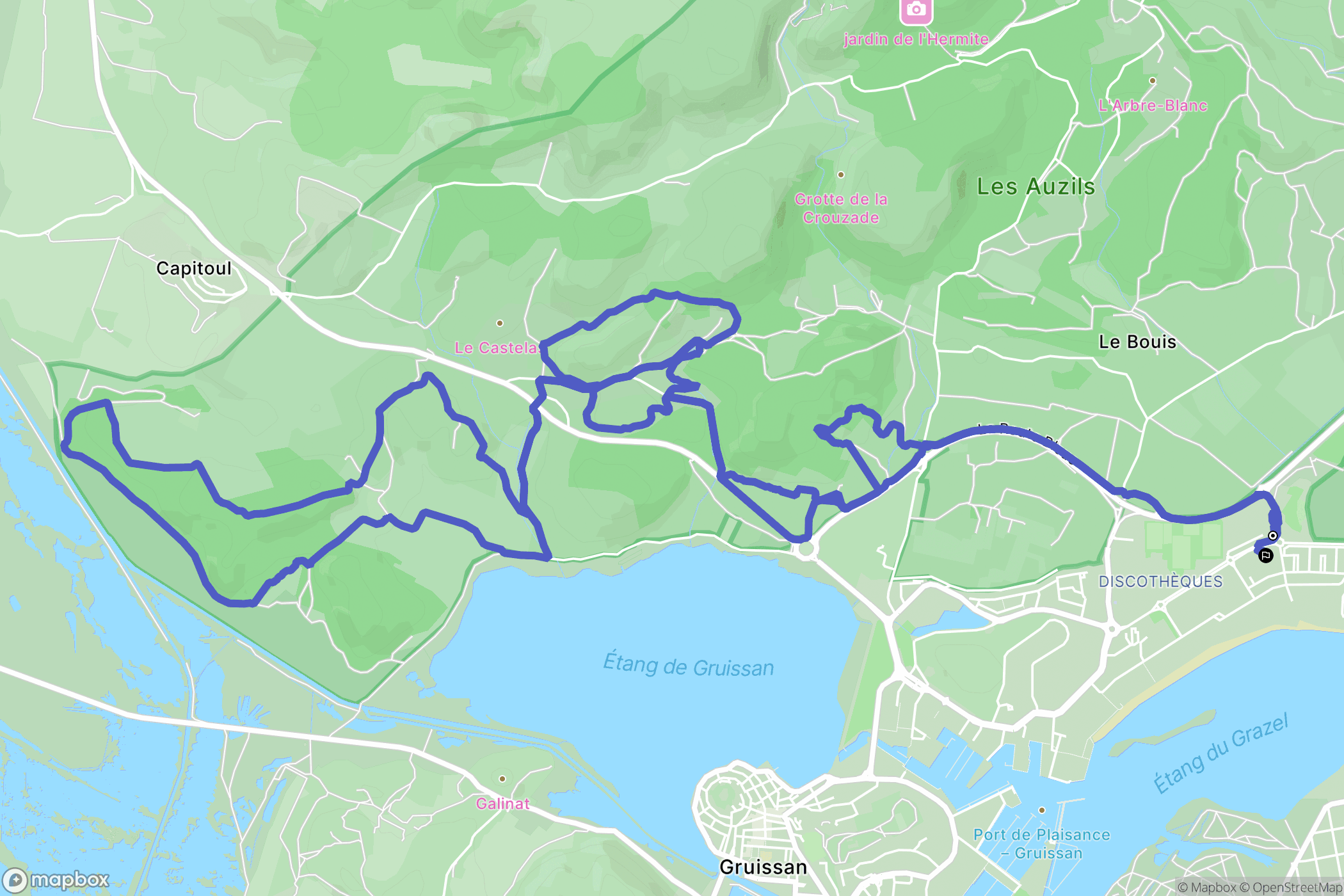 Gruissan : carte du parcours de randonnée - France