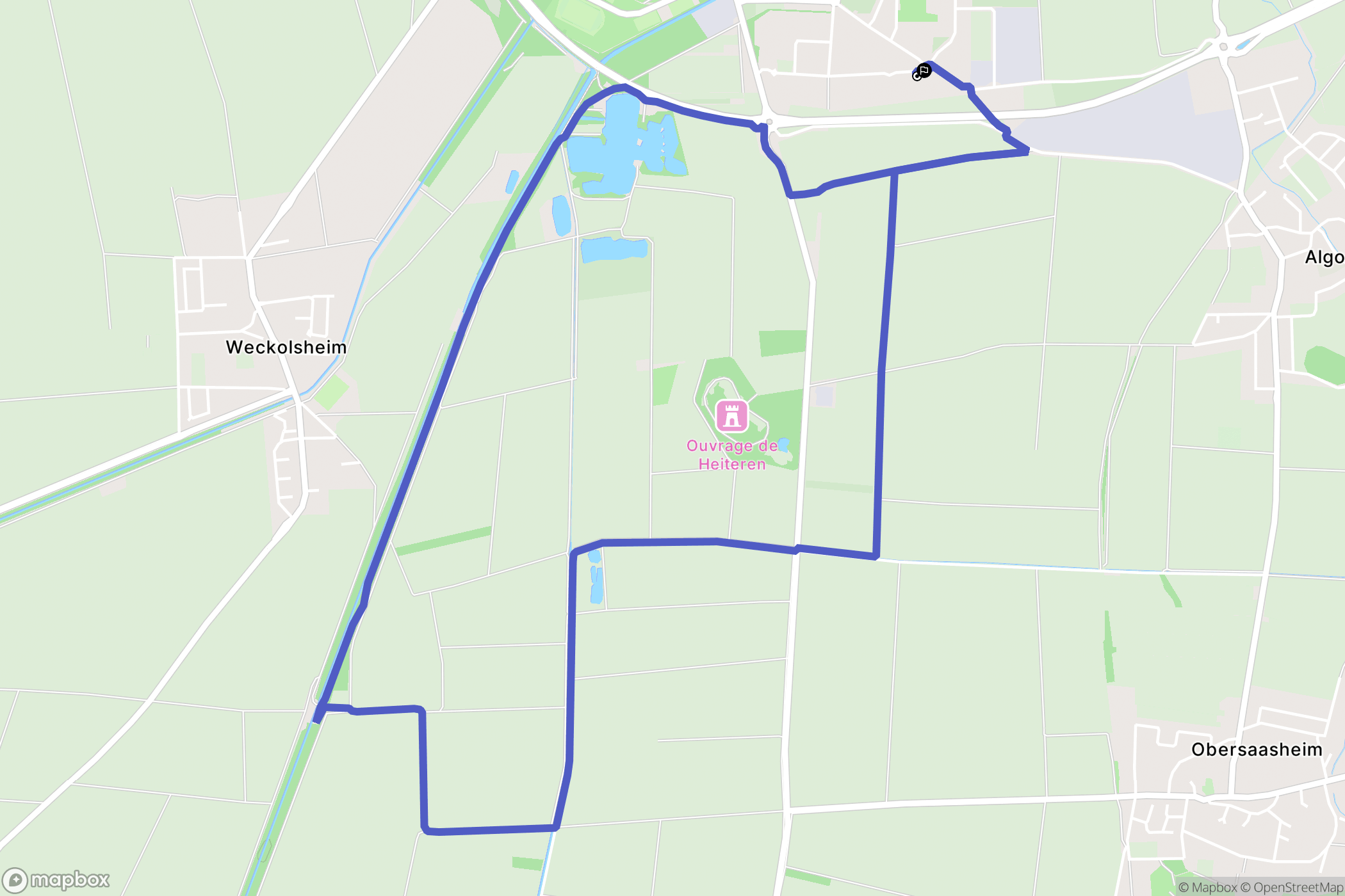Volgelsheim : carte du parcours de randonnée - France