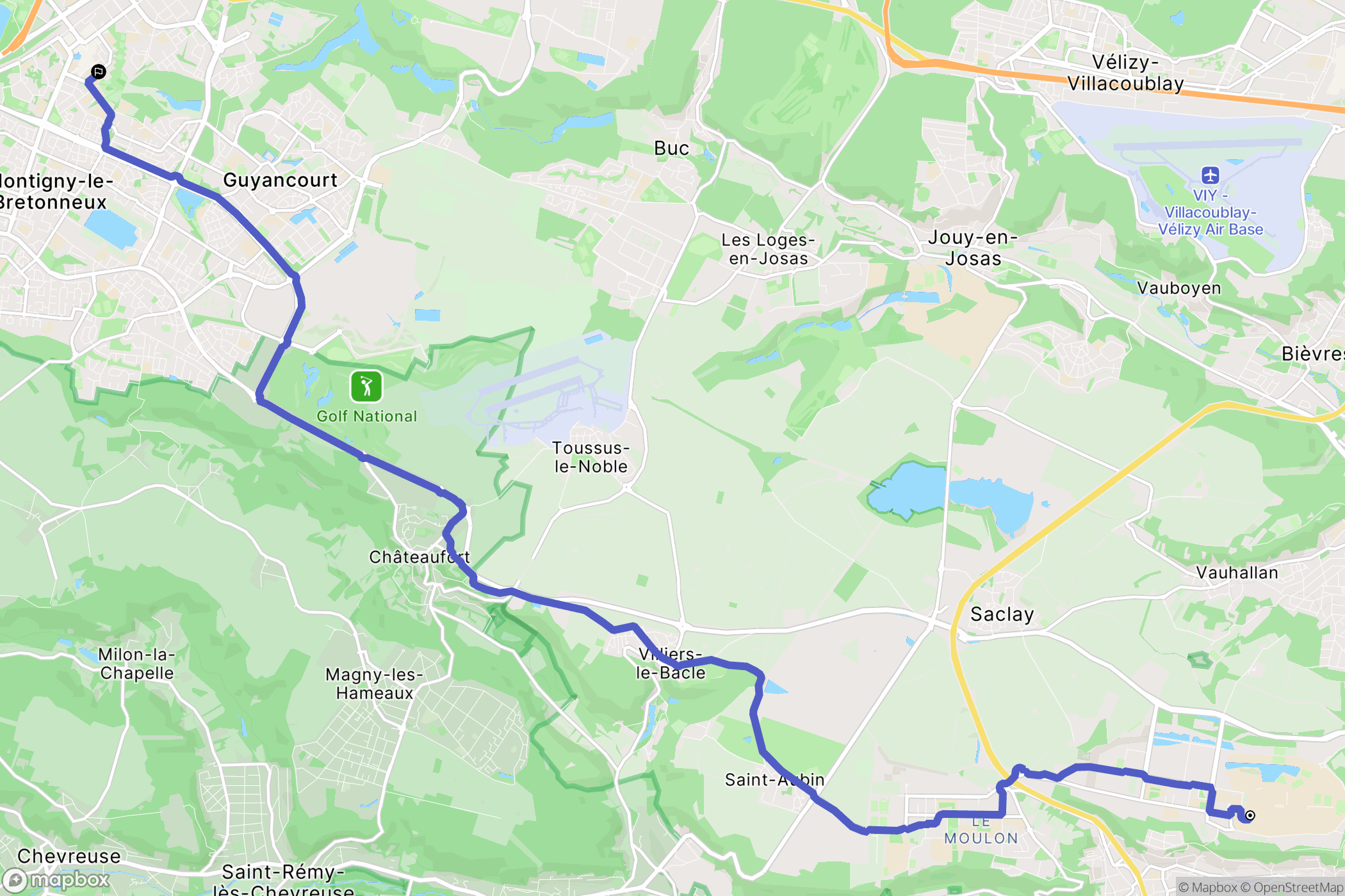 Palaiseau : carte du parcours de randonnée - France