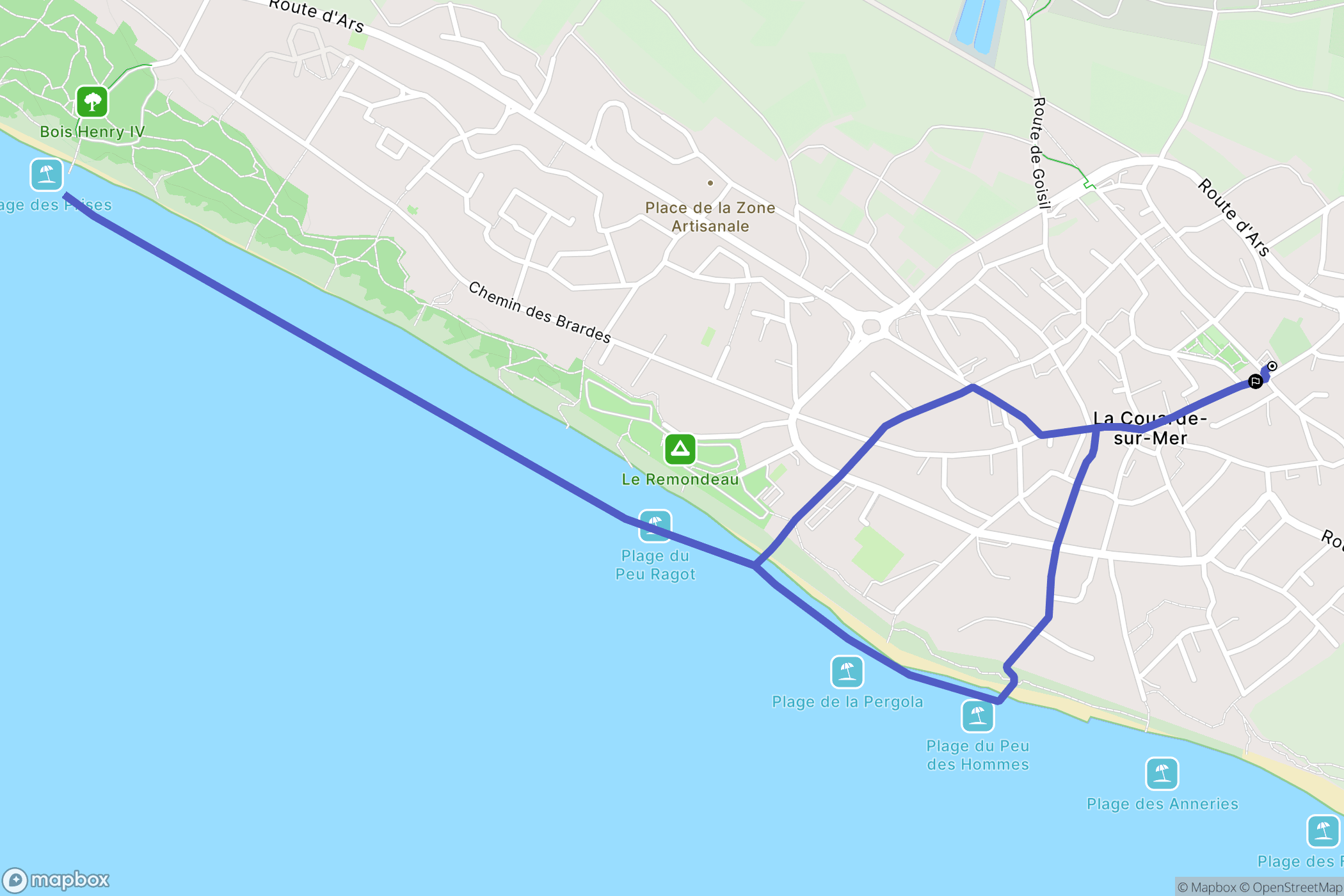 La Couarde-sur-Mer : carte du parcours de randonnée - France