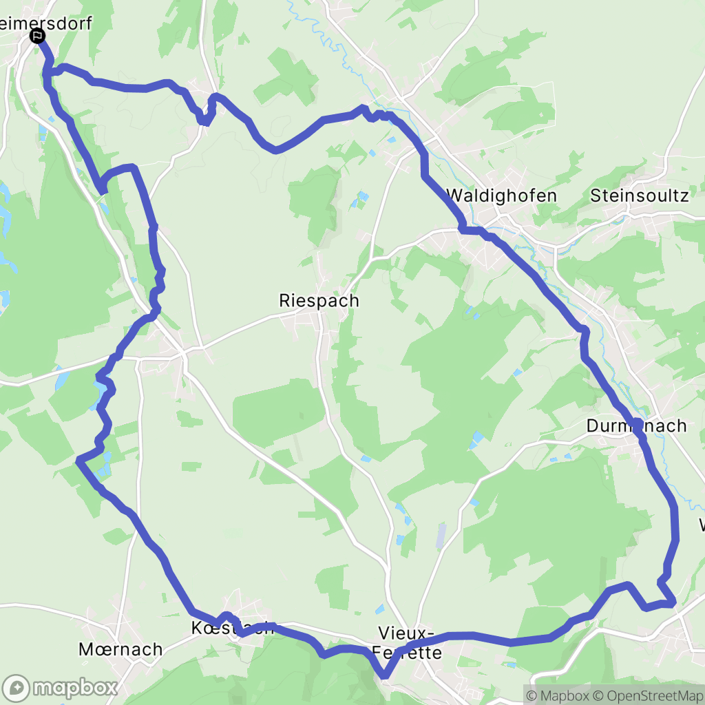 Heimersdorf : carte du parcours de randonnée - France