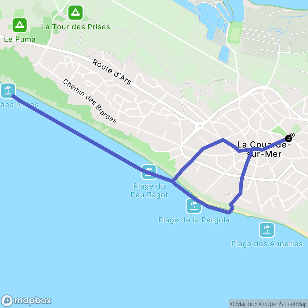 La Couarde-sur-Mer : carte du parcours de randonnée - France