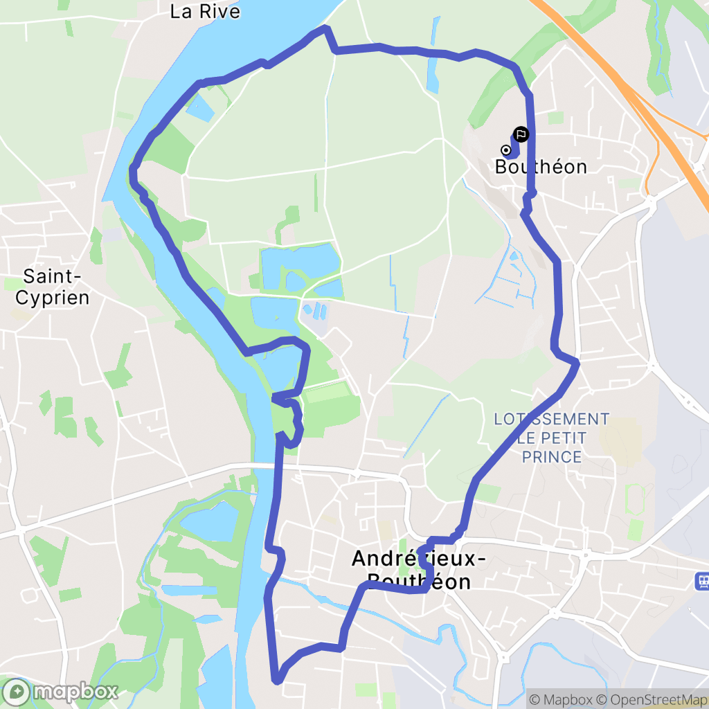 Andrézieux-Bouthéon : carte du parcours de randonnée - France