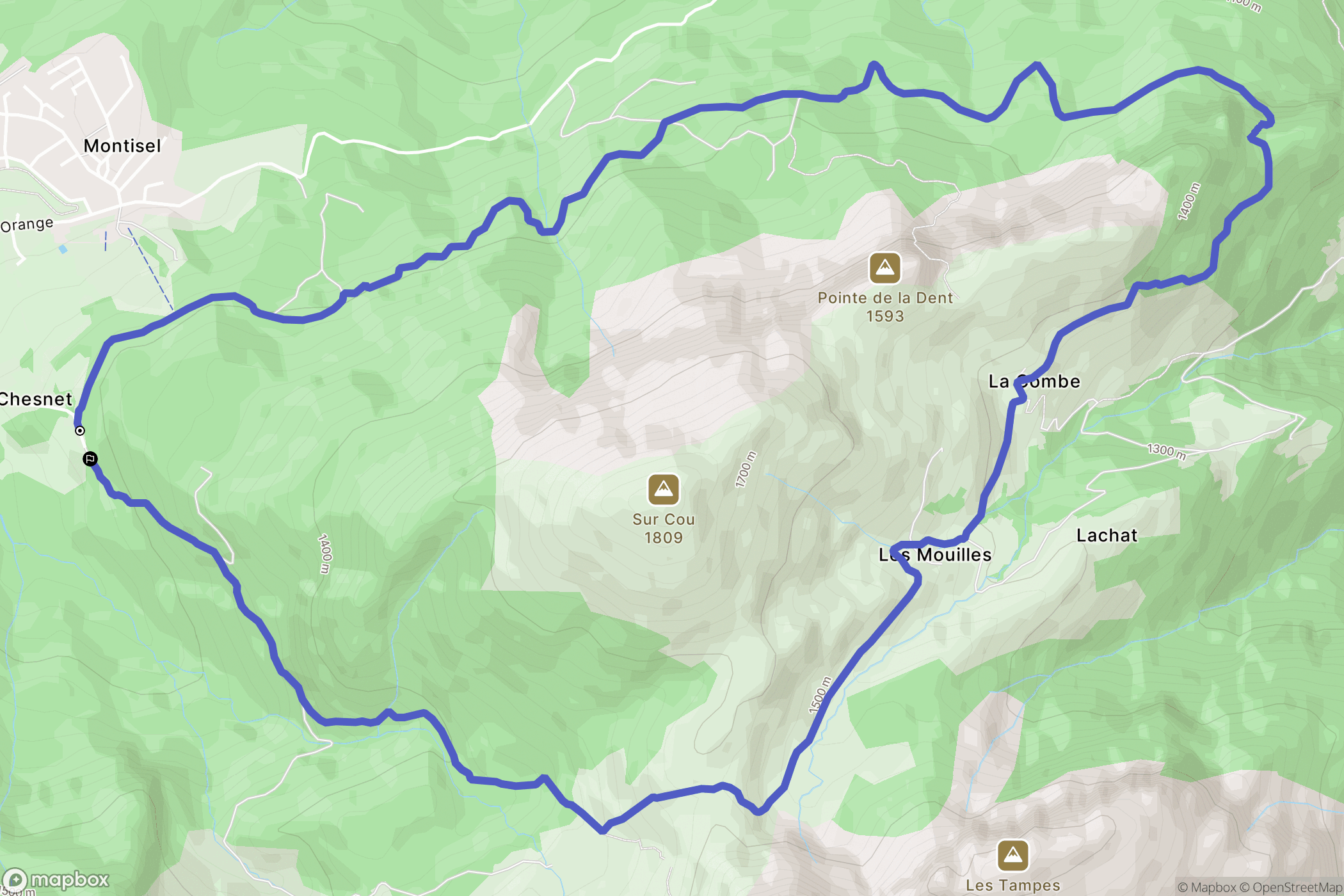 La Roche-sur-Foron : carte du parcours de randonnée - France