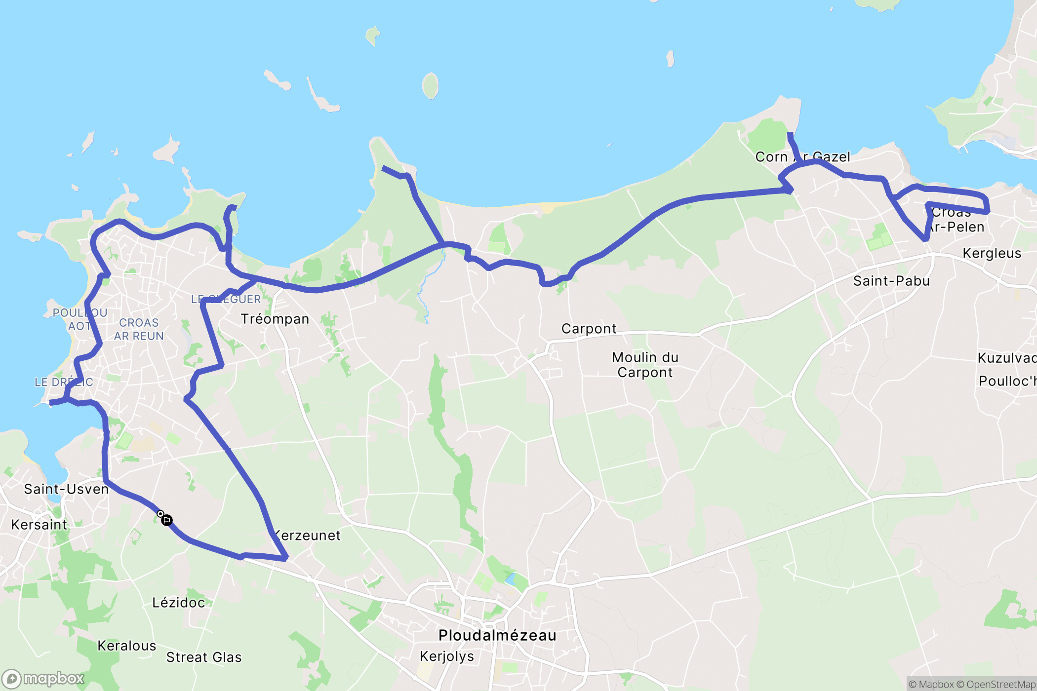 Ploudalmézeau : carte du parcours de randonnée - France