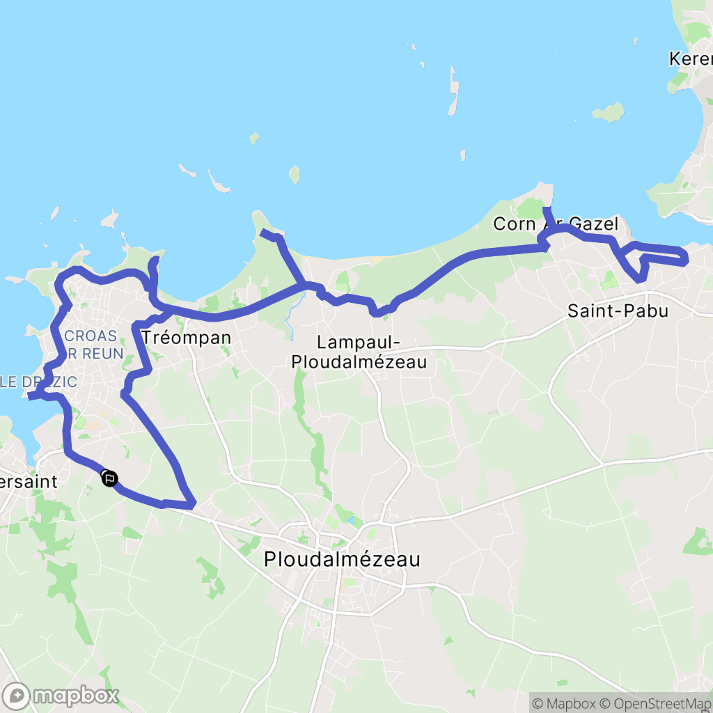 Ploudalmézeau : carte du parcours de randonnée - France
