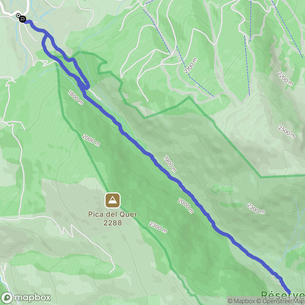 Eyne : carte du parcours de randonnée - France