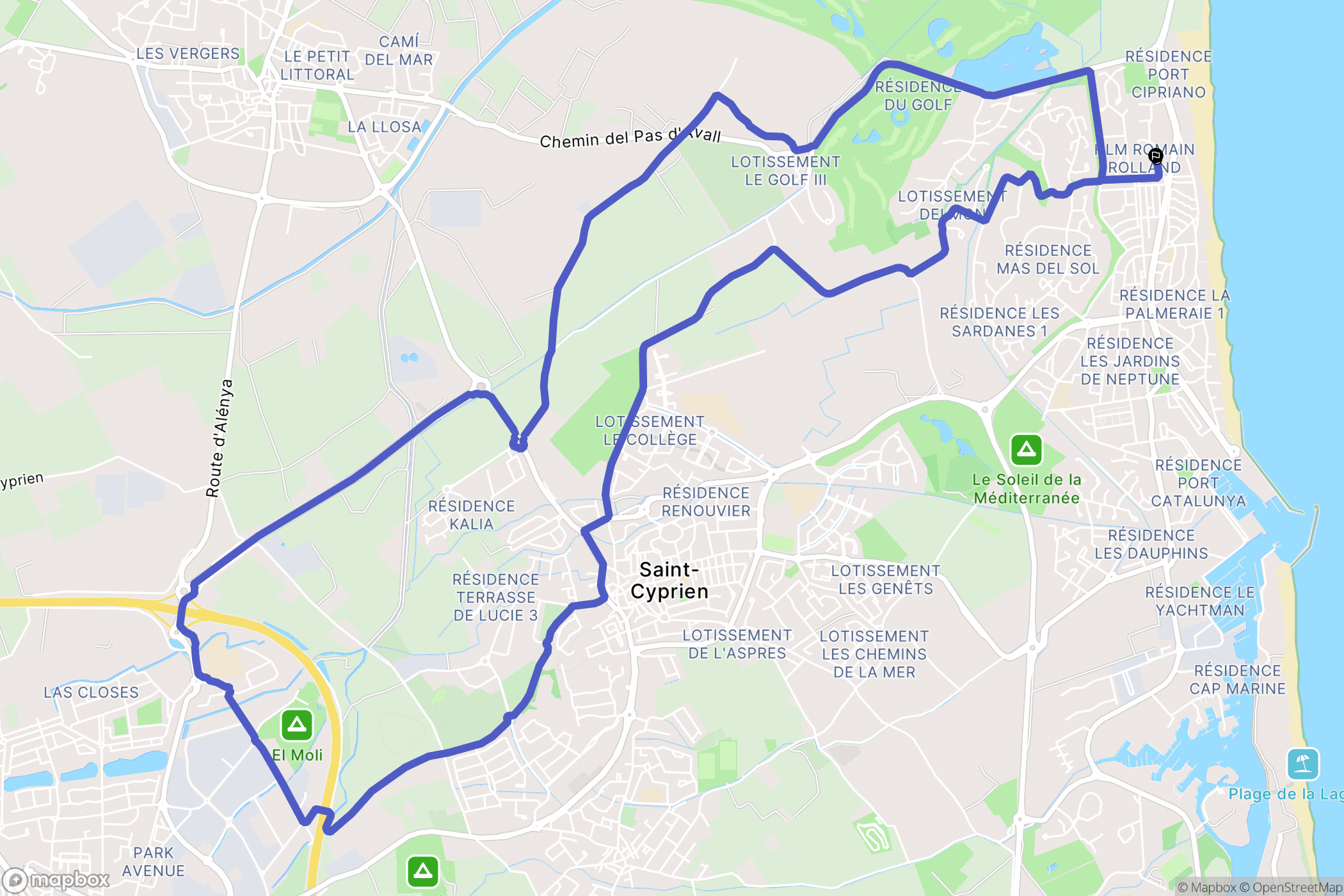 Saint-Cyprien : carte du parcours de randonnée - France