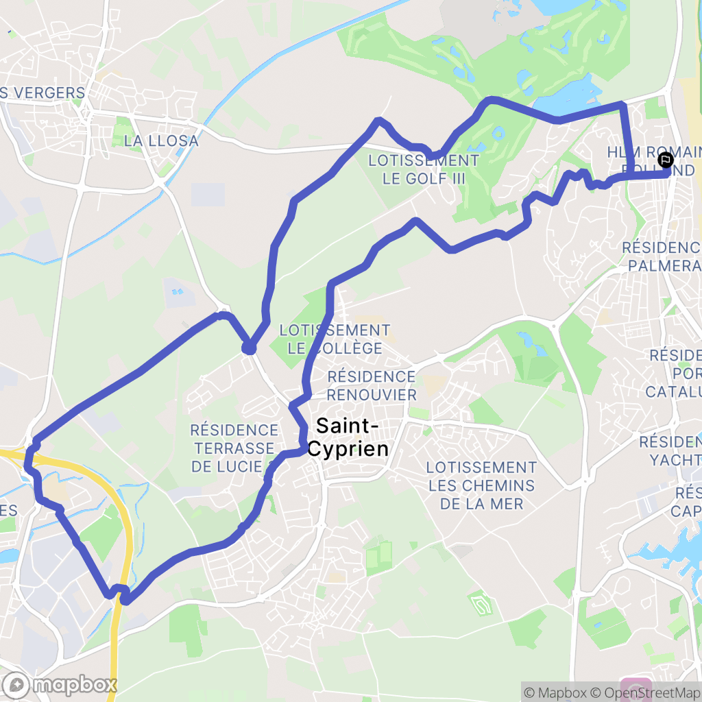 Saint-Cyprien : carte du parcours de randonnée - France