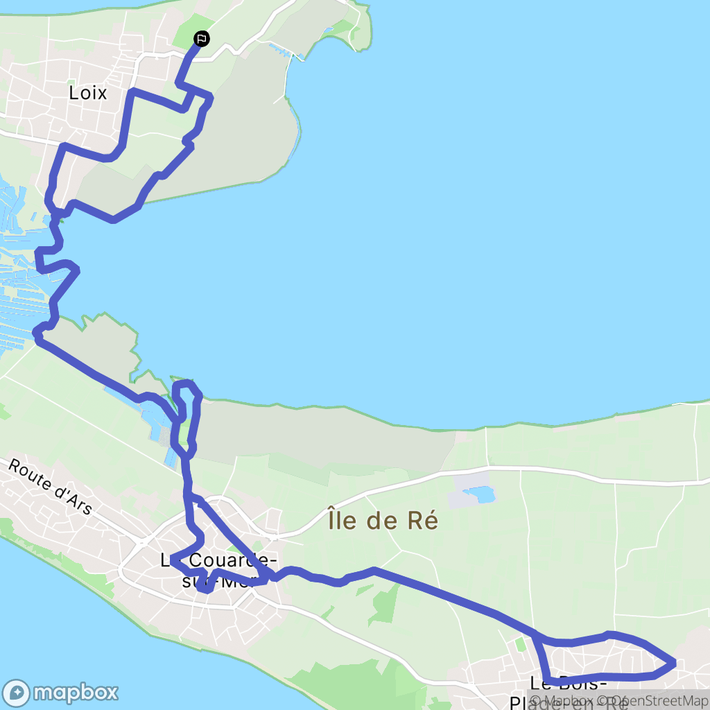 Loix : carte du parcours de randonnée - France