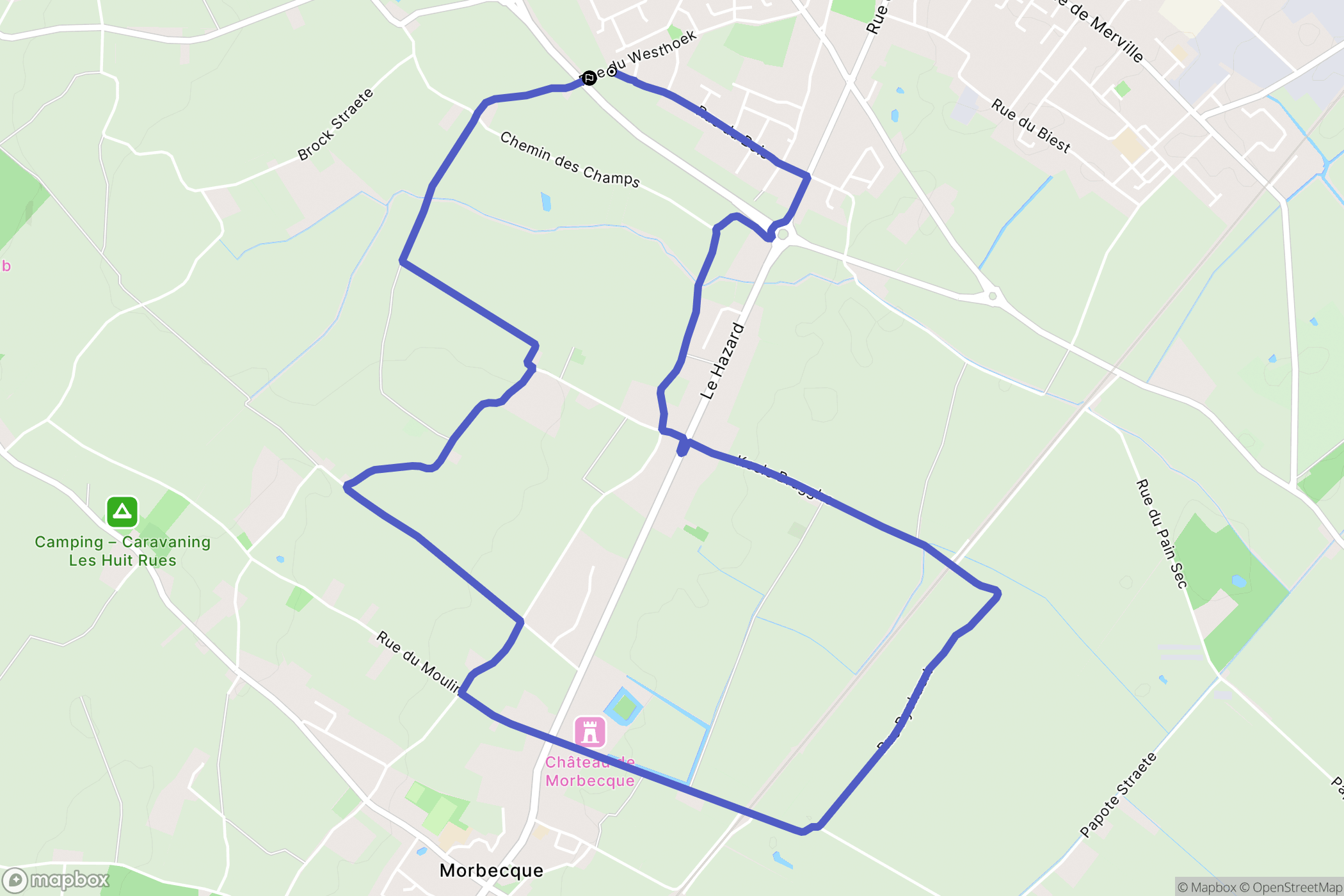 Hazebrouck : carte du parcours de randonnée - France
