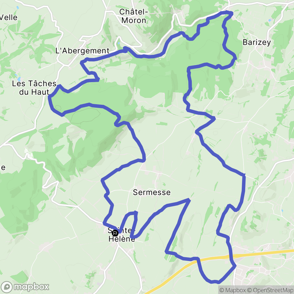 Sainte-Hélène : carte du parcours de randonnée - France