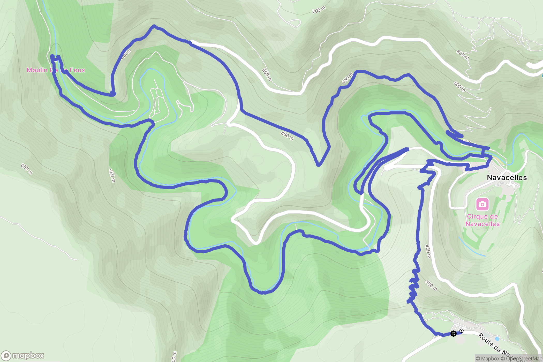Saint-Maurice-Navacelles : carte du parcours de randonnée - France