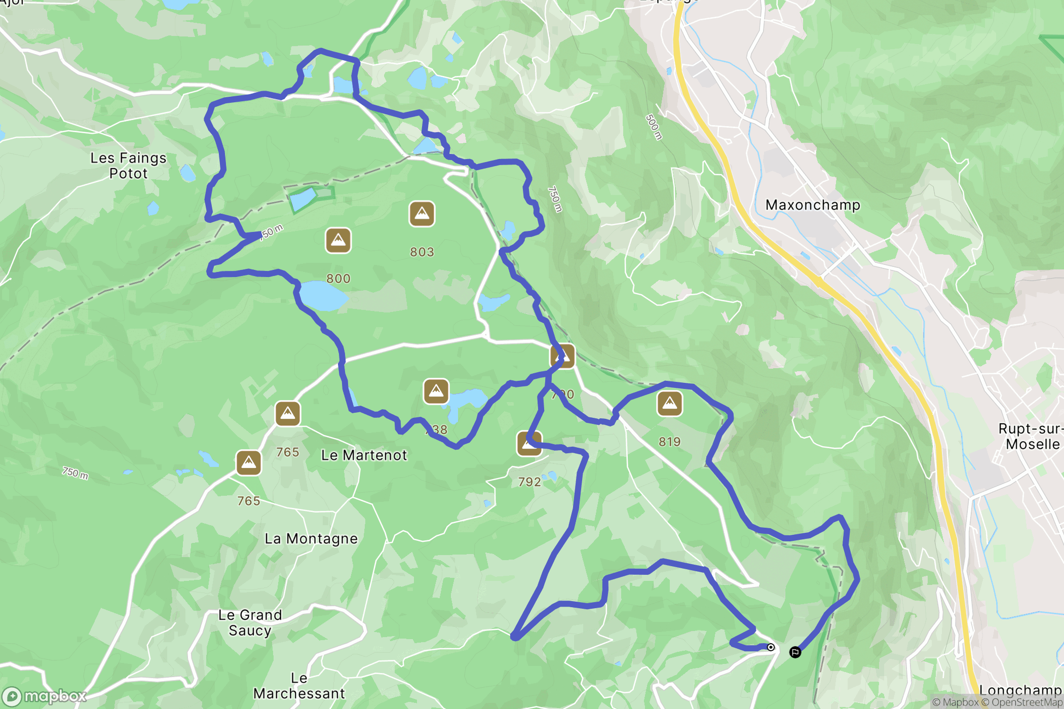La Rosière : carte du parcours de randonnée - France