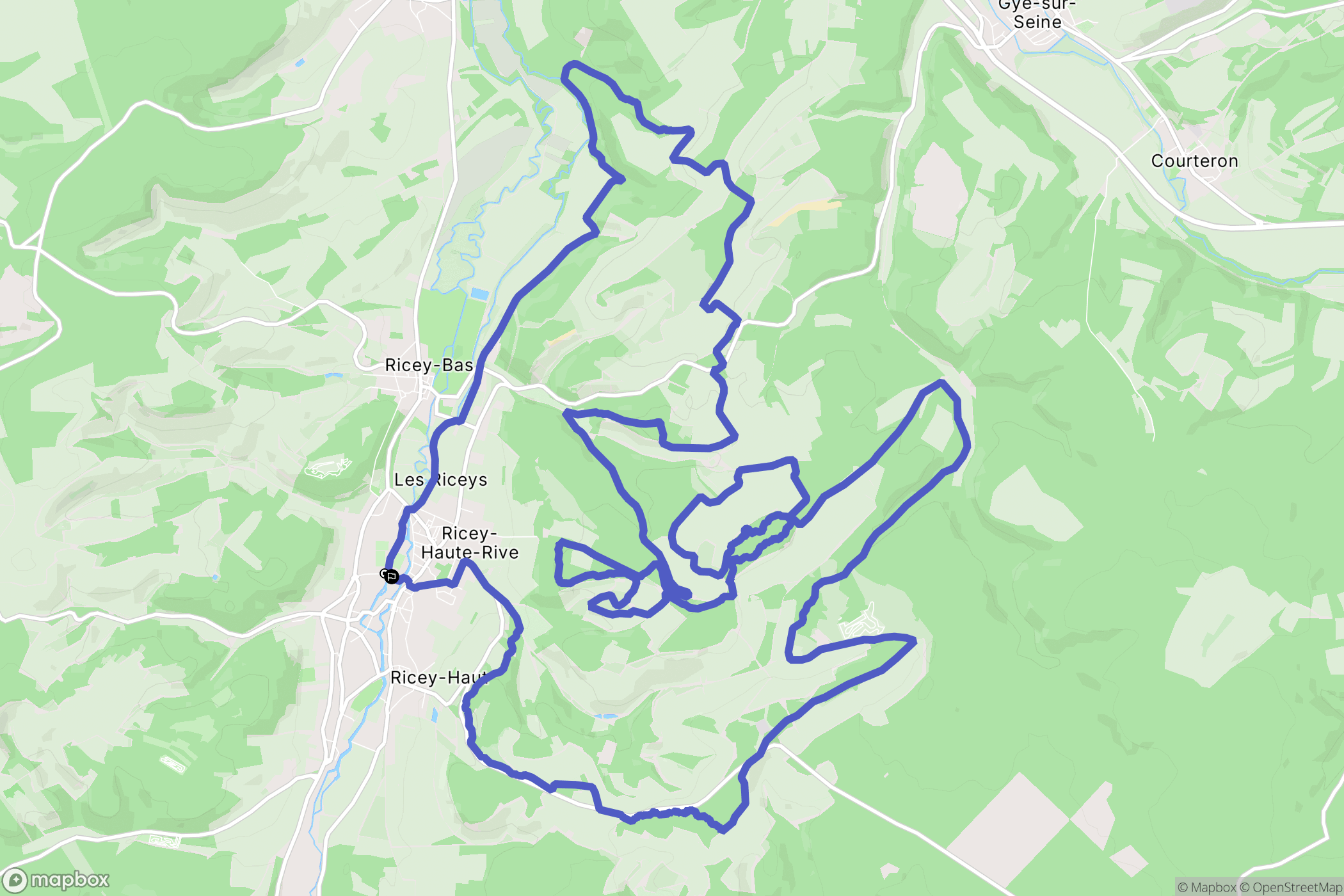 Les Riceys : carte du parcours de randonnée - France