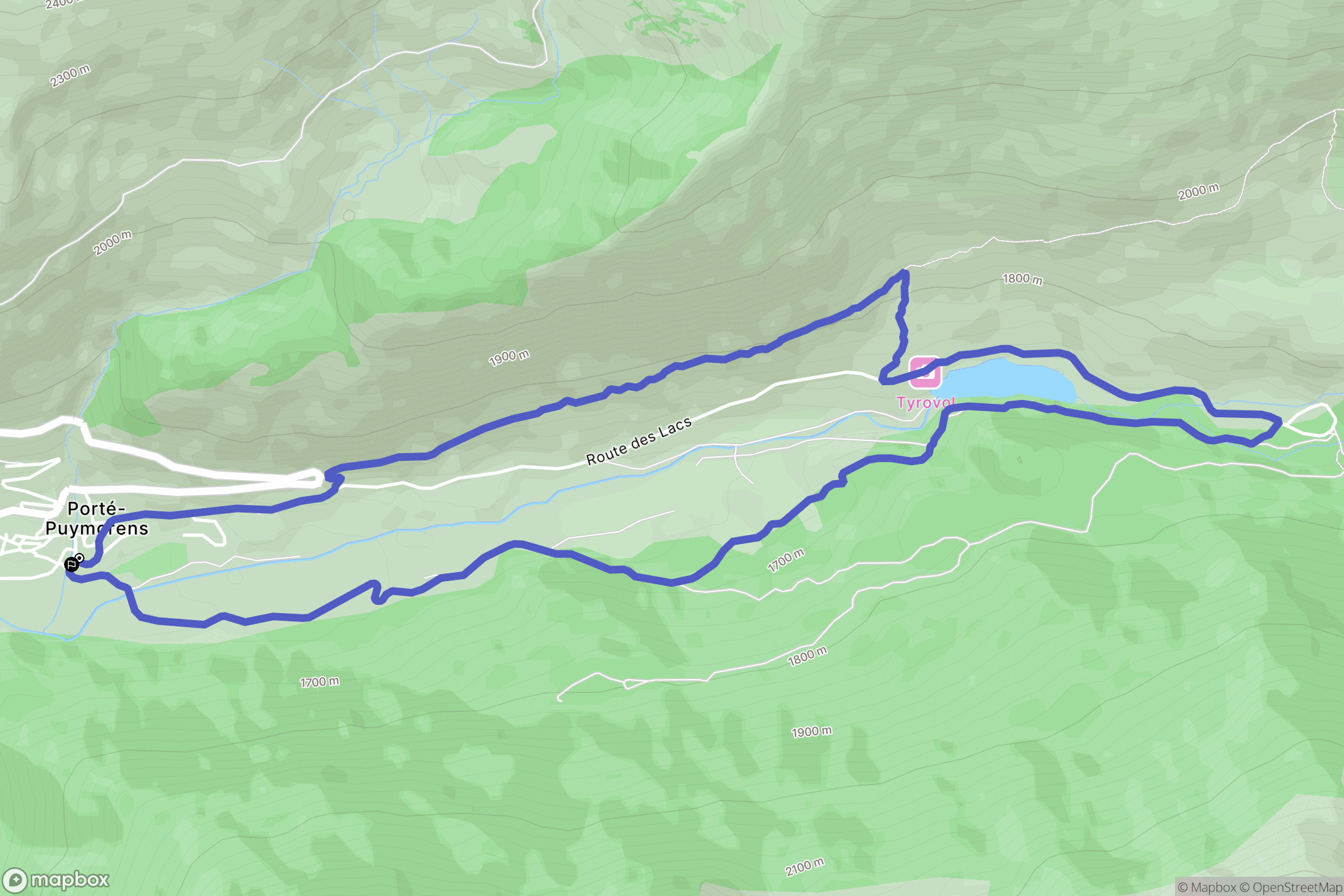 Porté-Puymorens : carte du parcours de randonnée - France