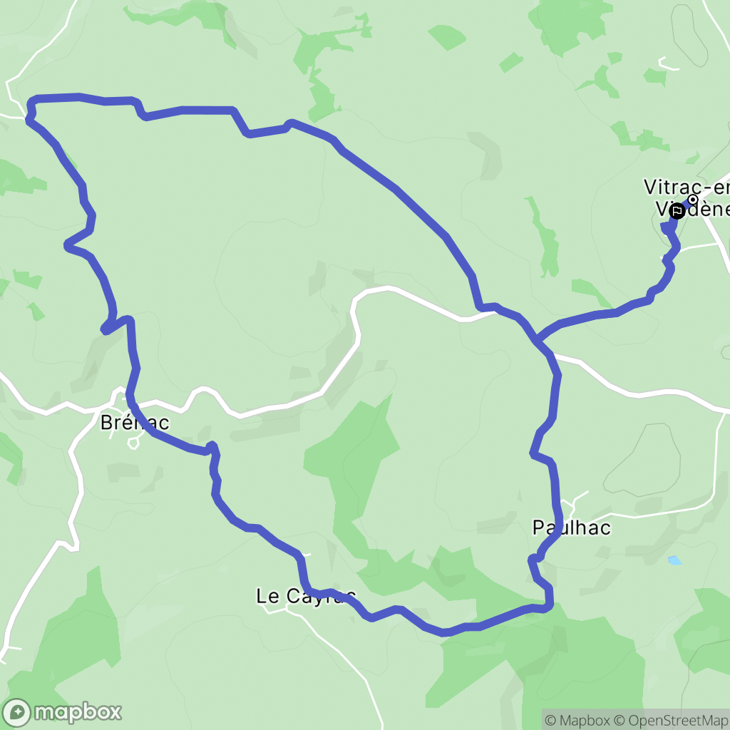 Argences-en-Aubrac : carte du parcours de randonnée - France