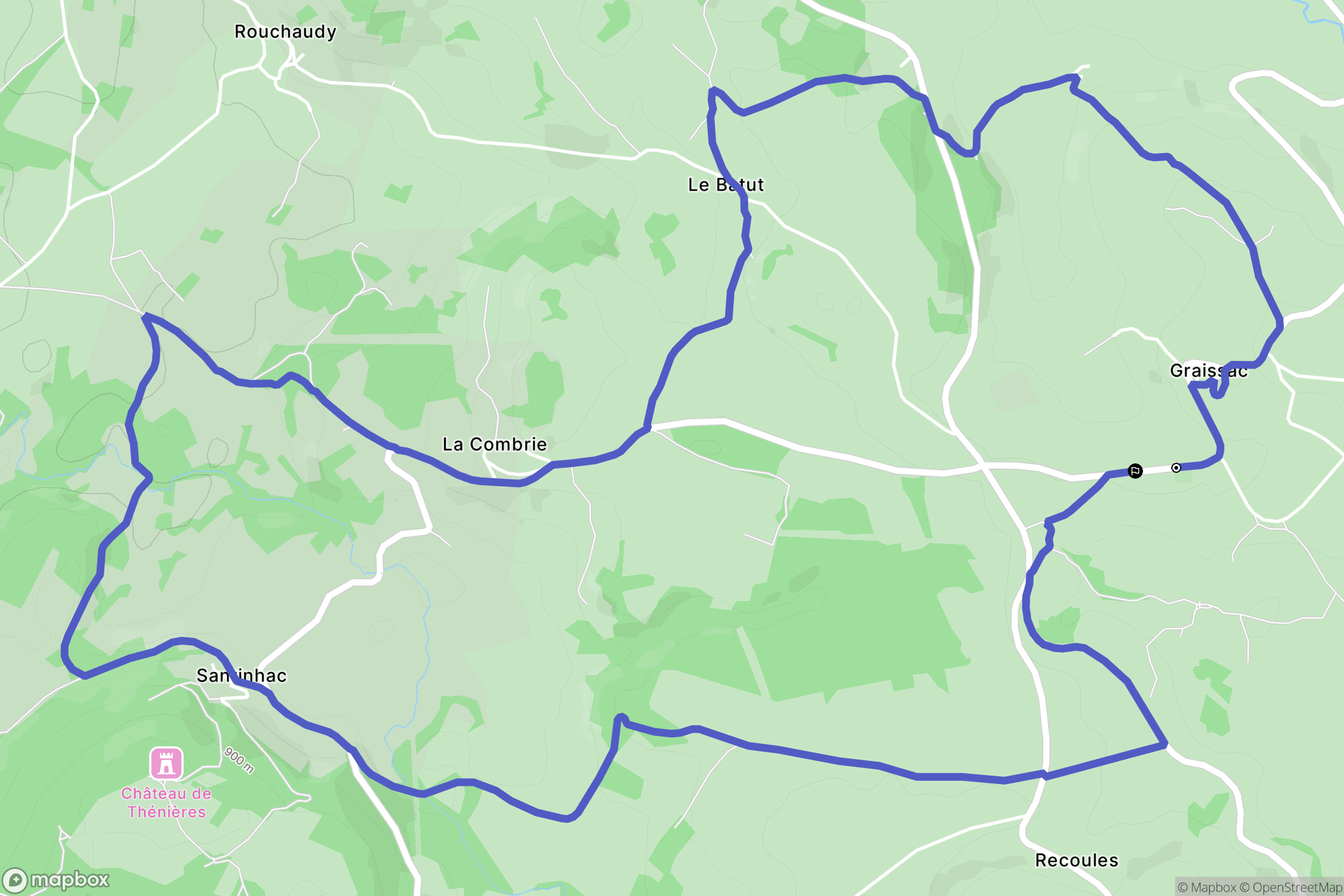 Argences-en-Aubrac : carte du parcours de randonnée - France