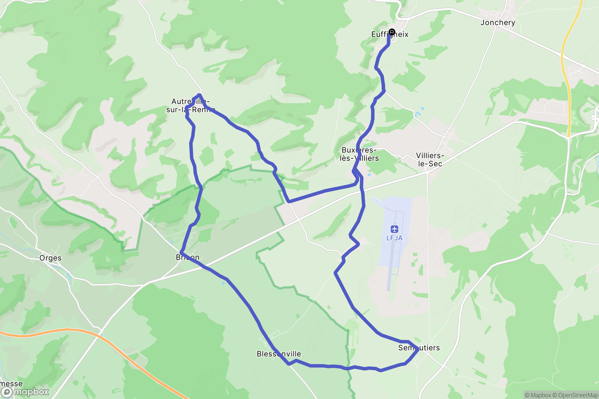 Euffigneix : carte du parcours de randonnée - France