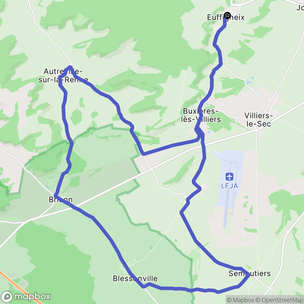 Euffigneix : carte du parcours de randonnée - France