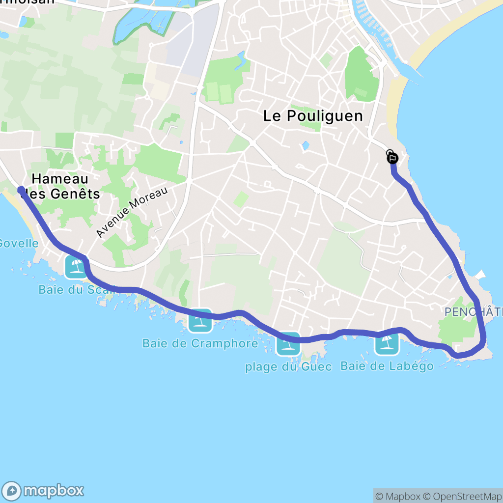 Le Pouliguen : carte du parcours de randonnée - France