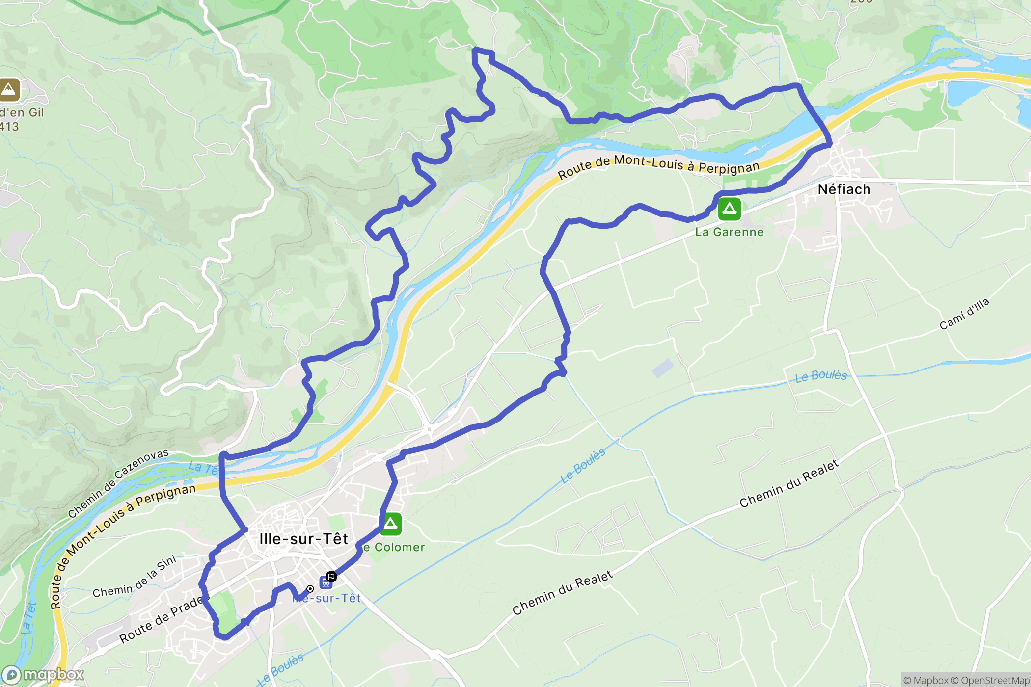 Ille-sur-Têt : carte du parcours de randonnée - France