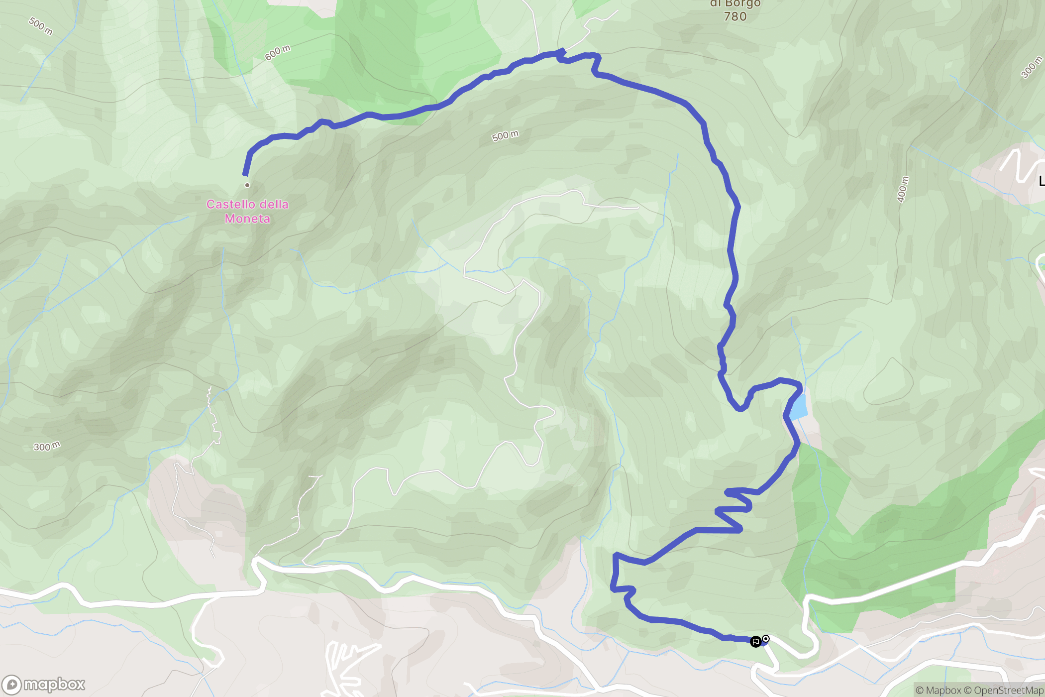 Ajaccio : carte du parcours de randonnée - France