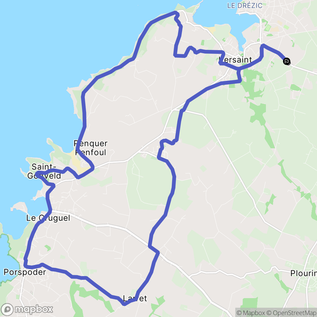 Ploudalmézeau : carte du parcours de randonnée - France