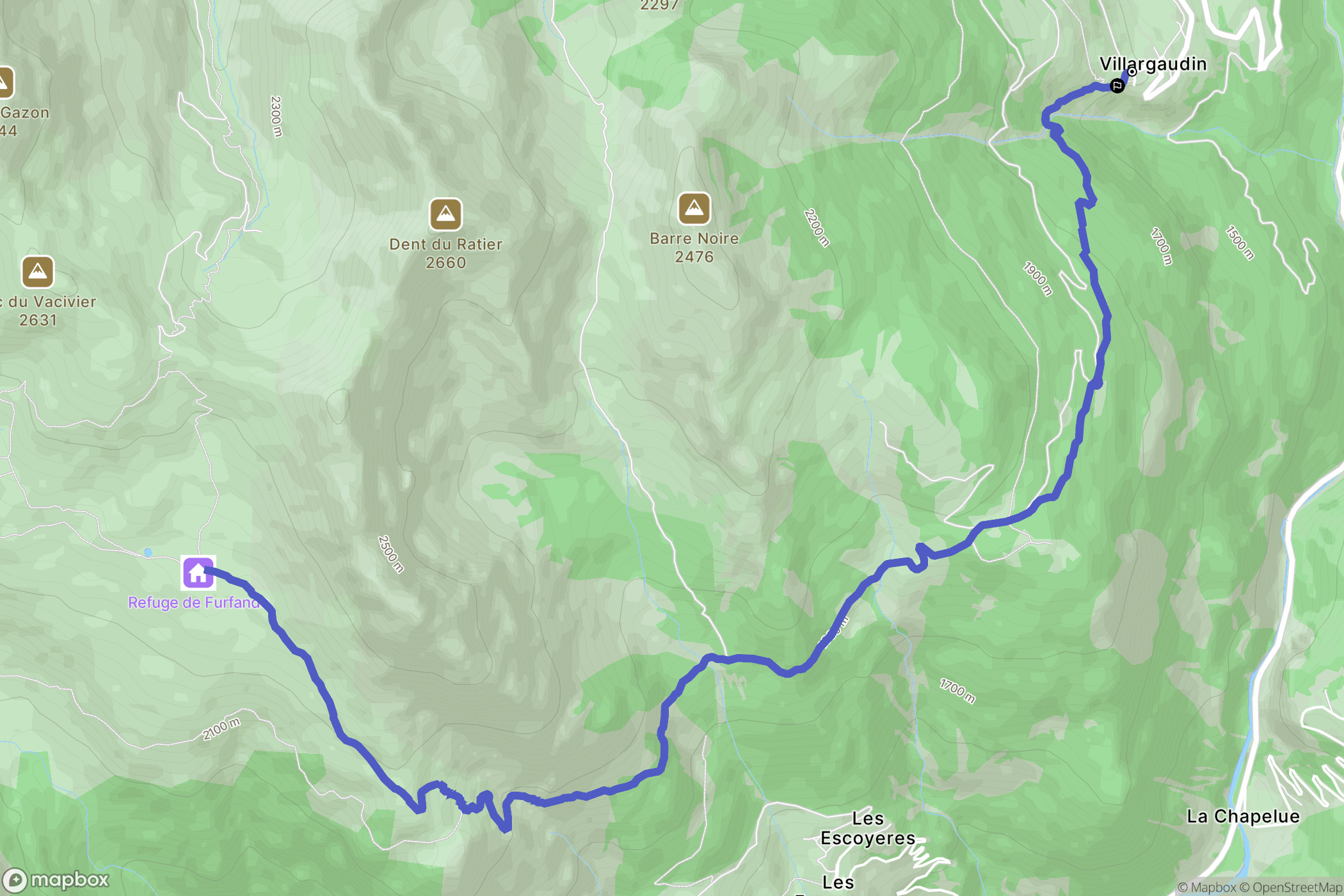 Arvieux : carte du parcours de randonnée - France