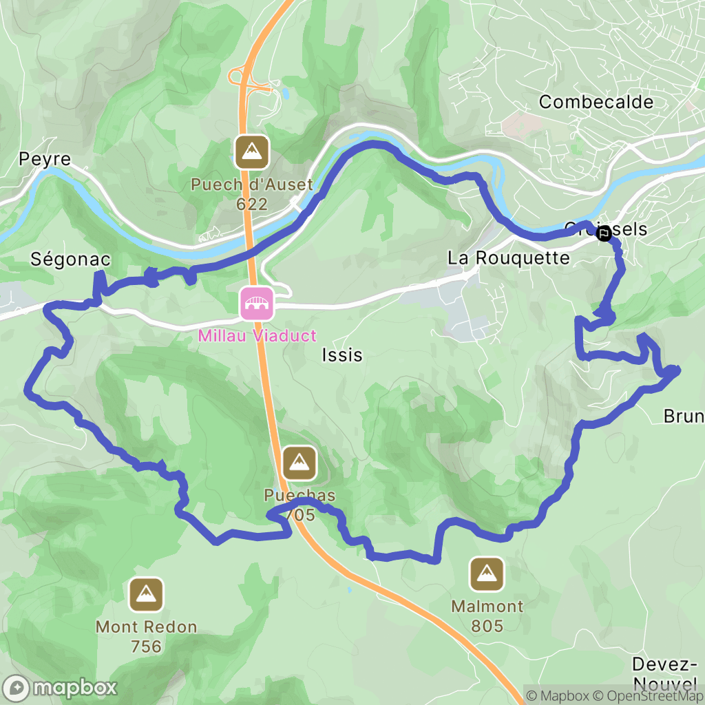 Creissels : carte du parcours de randonnée - France