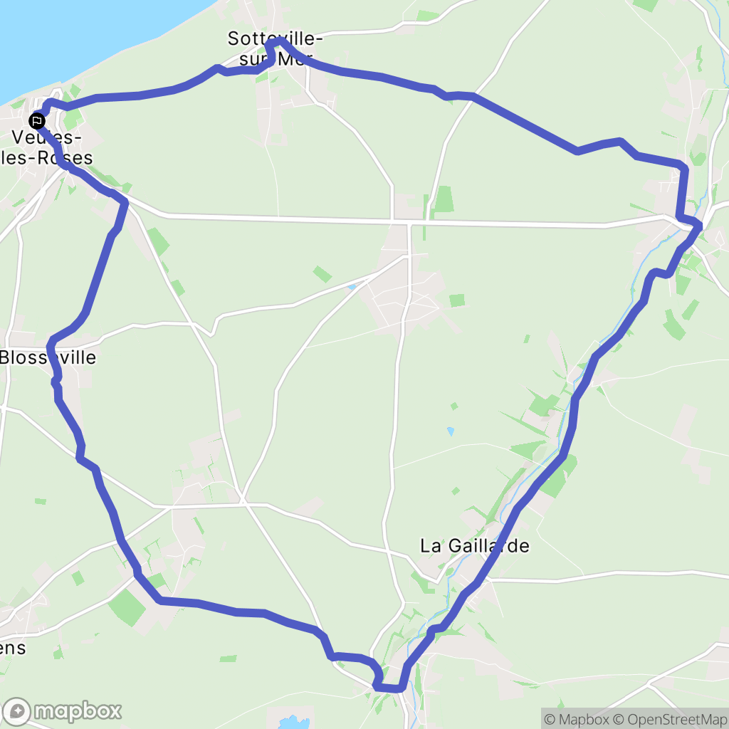 Veules-les-Roses : carte du parcours de randonnée - France