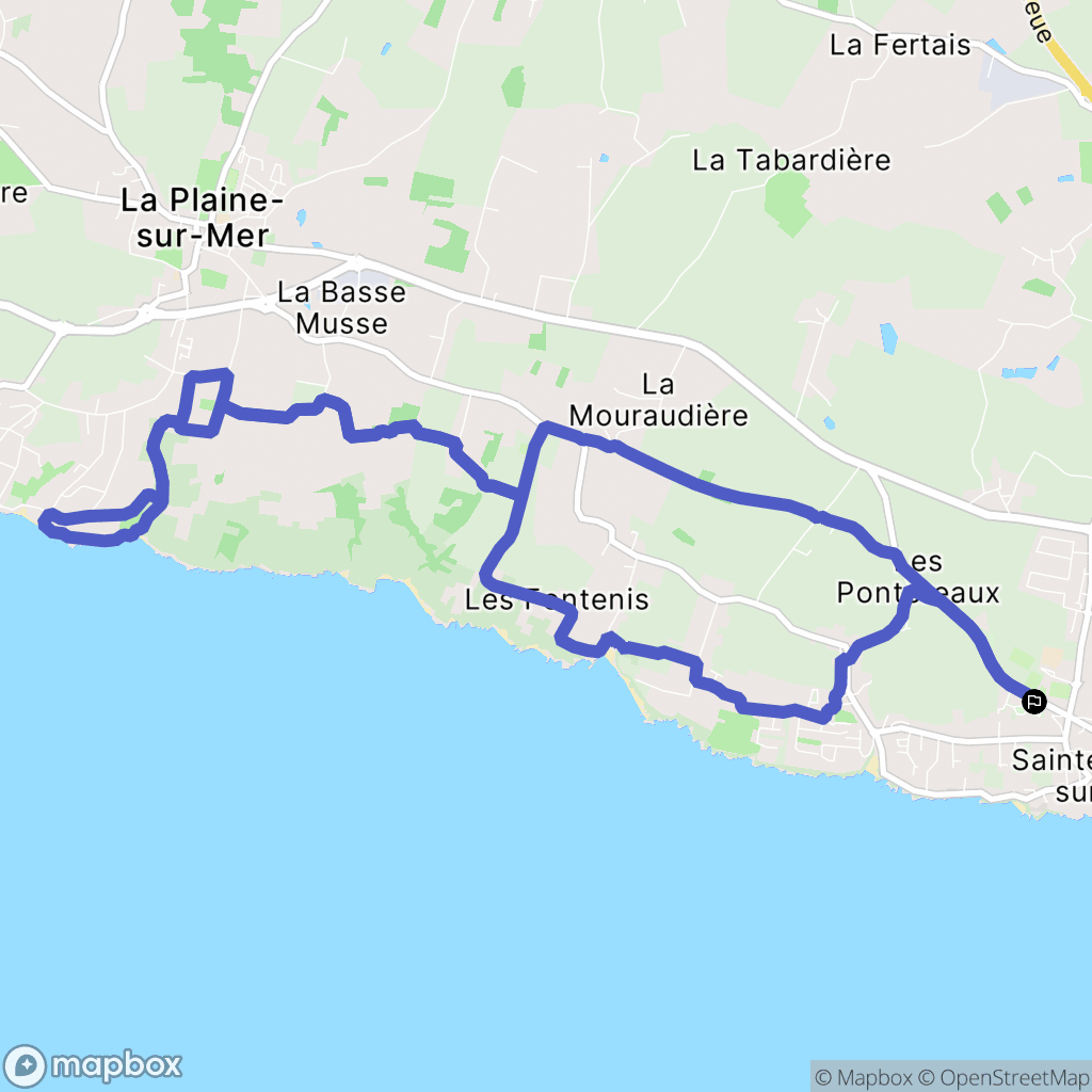 Pornic : carte du parcours de randonnée - France