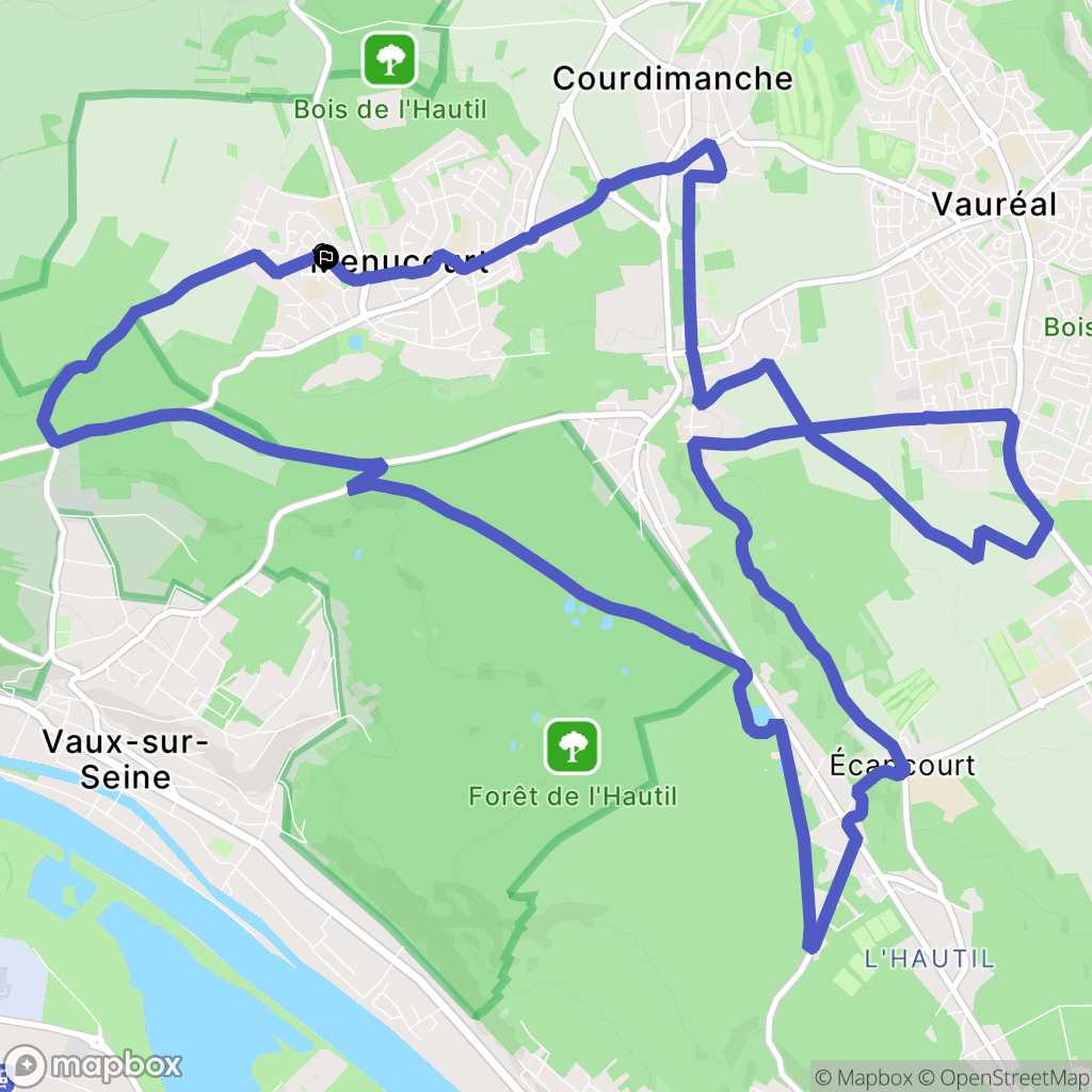 Menucourt : carte du parcours de randonnée - France
