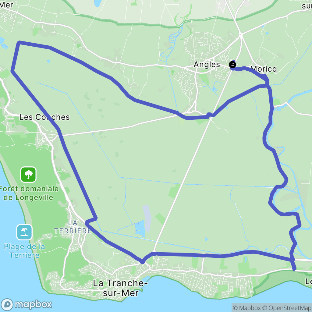 Angles : carte du parcours de randonnée - France