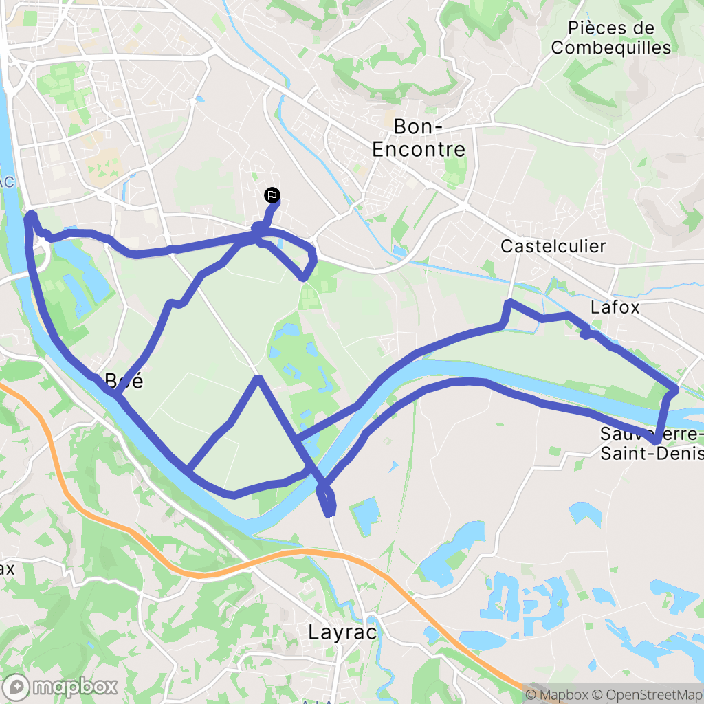 Boé : carte du parcours de randonnée - France