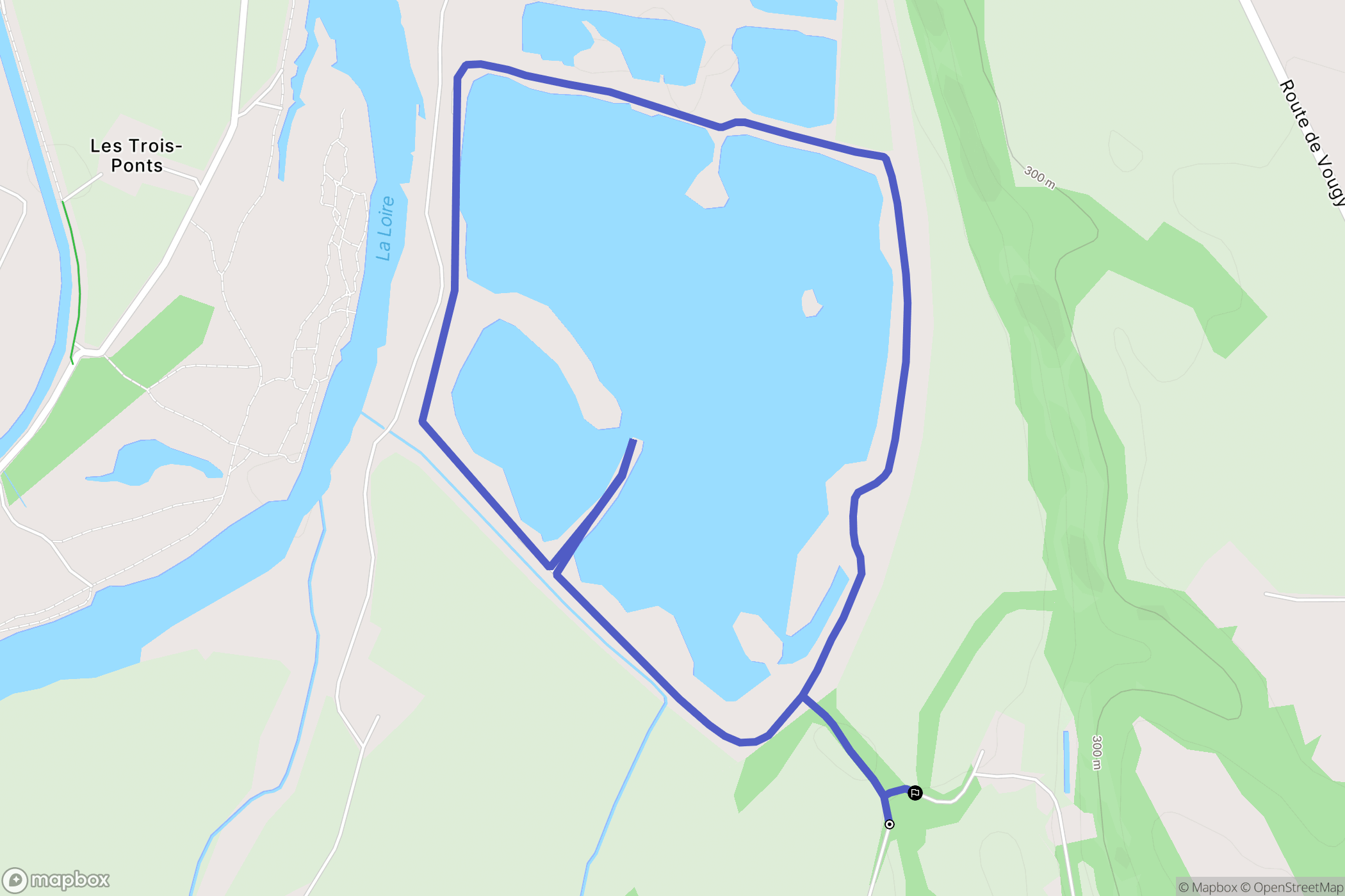 Perreux : carte du parcours de randonnée - France