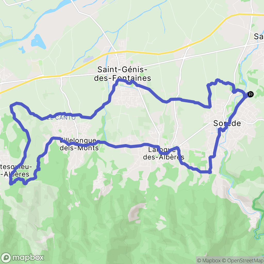 Sorède : carte du parcours de randonnée - France