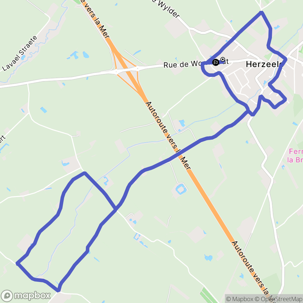Herzeele : carte du parcours de randonnée - France