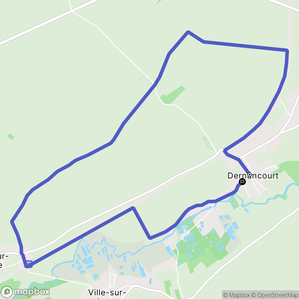 Dernancourt : carte du parcours de randonnée - France